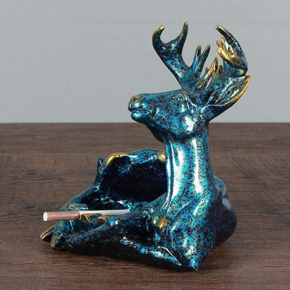 Resin Deer Sculpture Ashtray - Creative Home Decor, Desktop Figurine, Unique Gift for Smokers & Collectors (Perfect for Living Room, Office, or Man Cave)