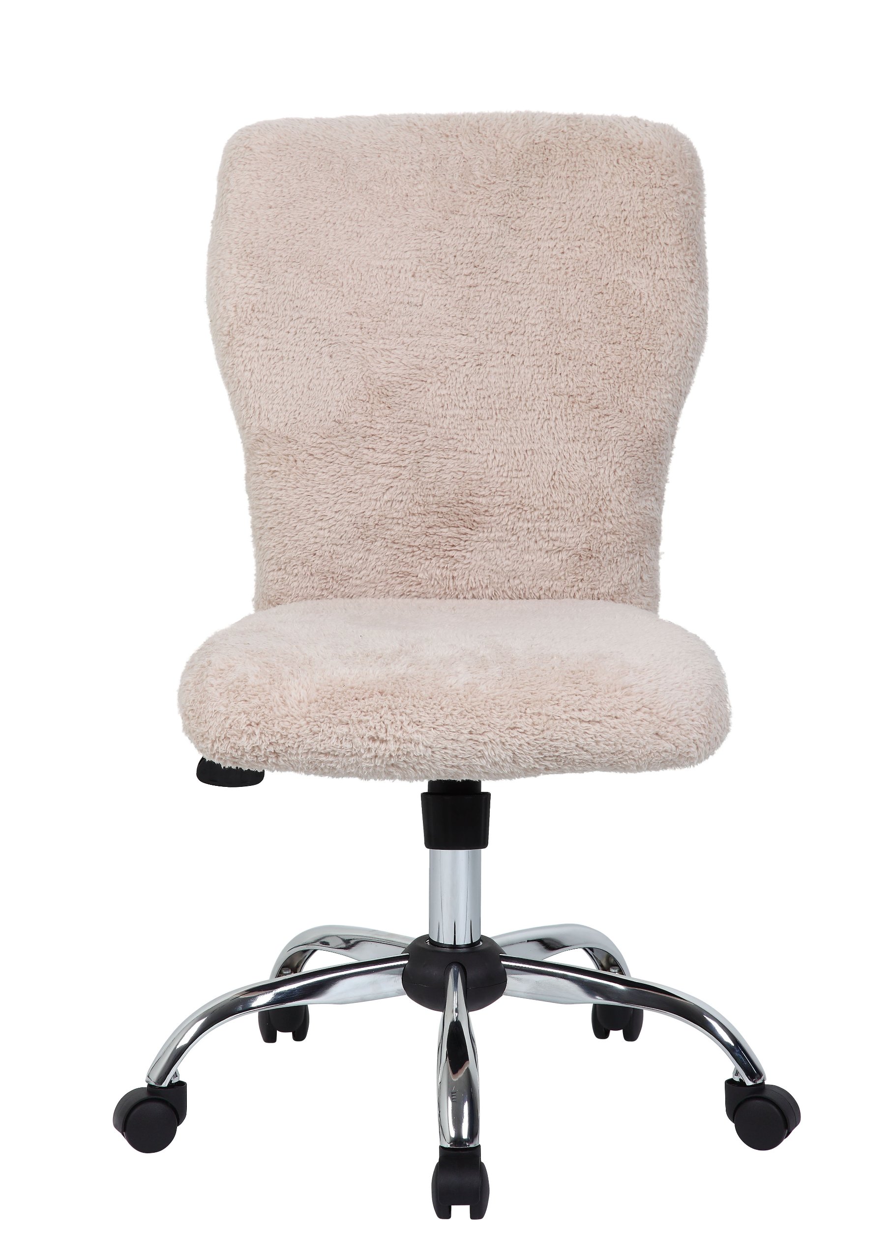 Premium Cream Tiffany Fur Modern Office Chair - Ergonomic Executive Desk Chair for Home & Office - 1 Count - Luxurious Makeup Vanity Chair for Women, Boss Office Products