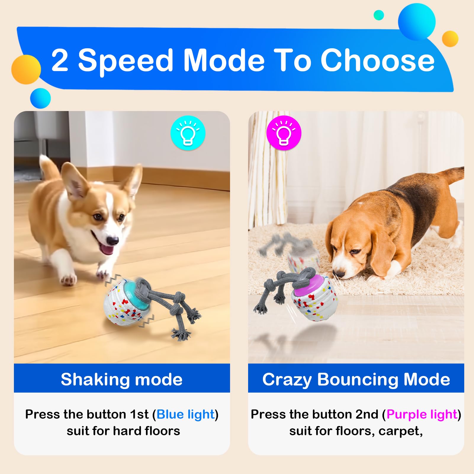 Interactive Automatic Dog Toys - Motion Activated & USB Rechargeable Indoor/Outdoor Pet Toys - Floating Water Balls & Moving Balls to Keep Dogs Entertained - Perfect for Playtime, Training & Anxiety Relief