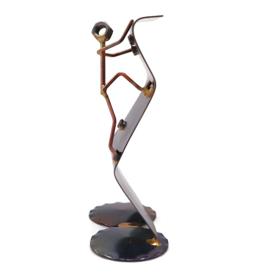 Handmade Metal Rock Wall Climber Figurine - Unique Desk Accessory, Office Trophy & Boss Gift for Home Décor | Perfect for Rock Climbing Enthusiasts & Office Motivation