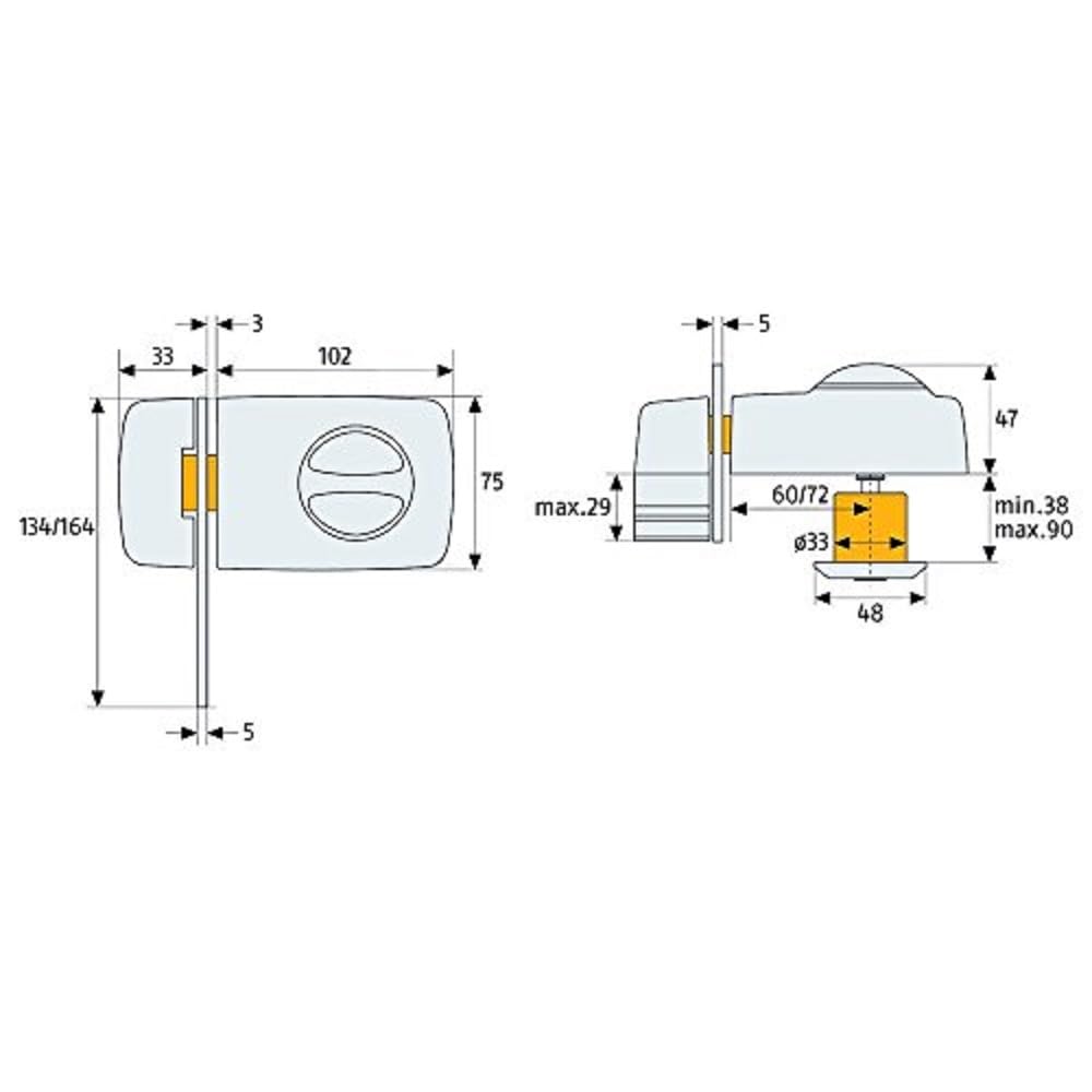 ABUS 532993 7030 Silver Rim Lock with Door Guard - High Security Door Lock for Home, Office & Apartment - Easy Installation & Durable Protection