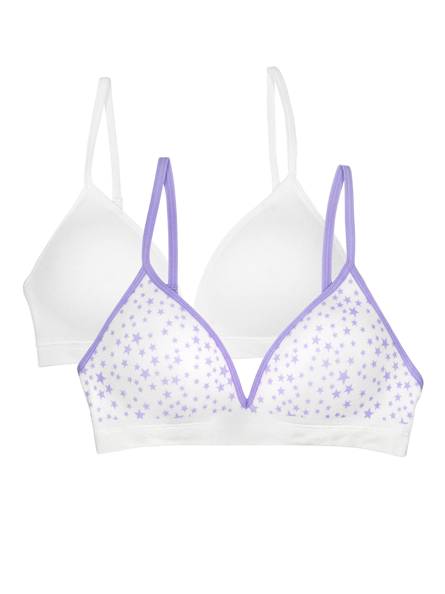 Fruit of the Loom Girls' Seamless Soft Cup Bra 2-Pack - Comfortable Wireless Bras for Teens, Perfect for School, Sports & Everyday Wear