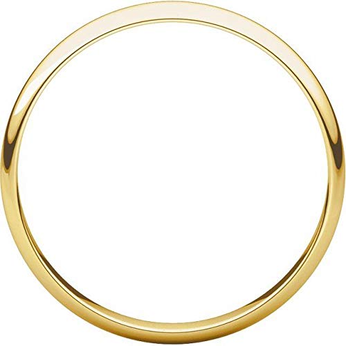 10K Yellow Gold 3mm Half Round Ultra-Light Comfort Fit Wedding Band Ring - Size 8 - Perfect for Everyday Wear, Anniversary Gifts & Bridal Jewelry