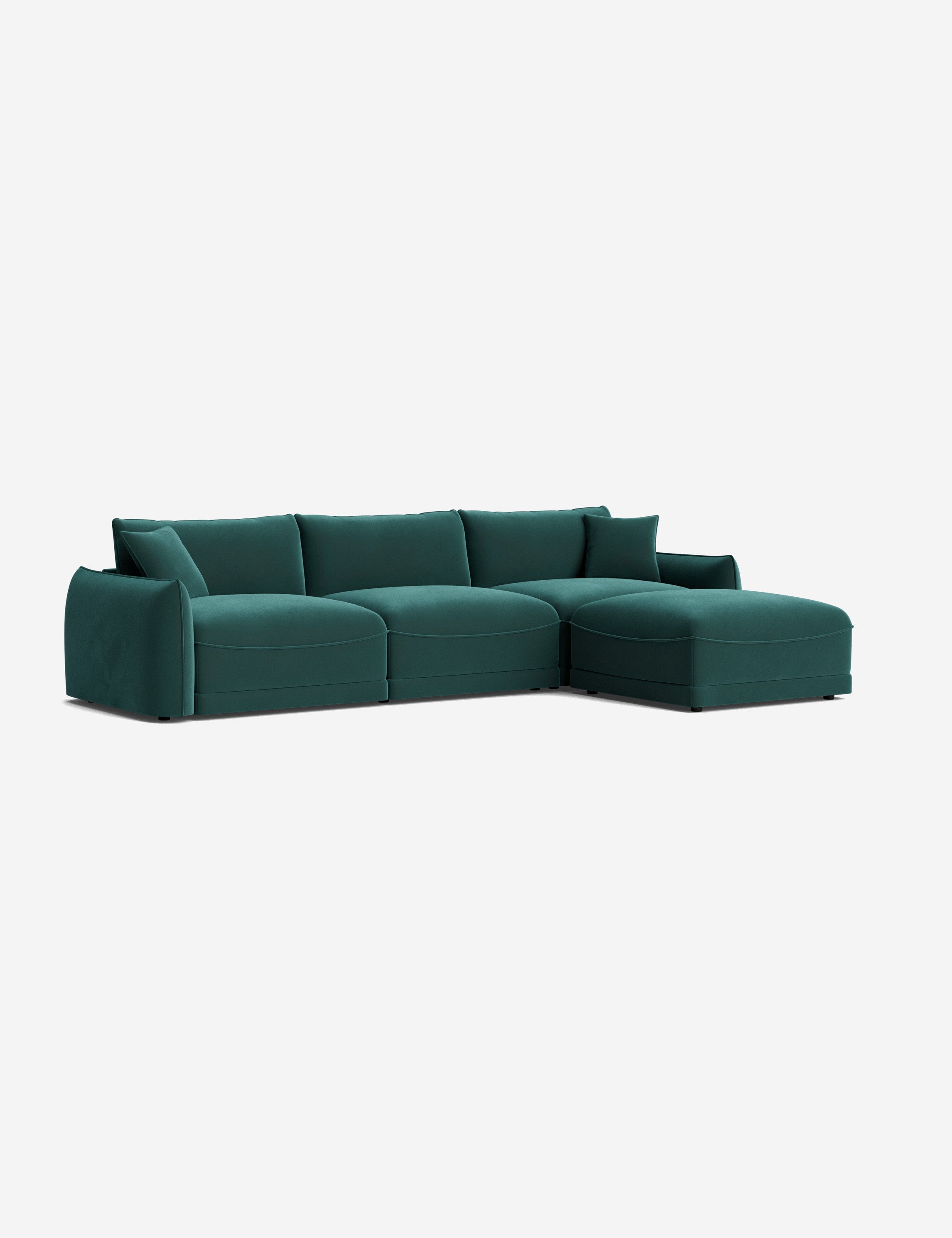 Balmer Sectional Sofa with Ottoman - Modern L-Shaped Couch Set for Living Room, Lounge & Home Theater - Comfortable Fabric Sofa with Chaise & Storage Ottoman