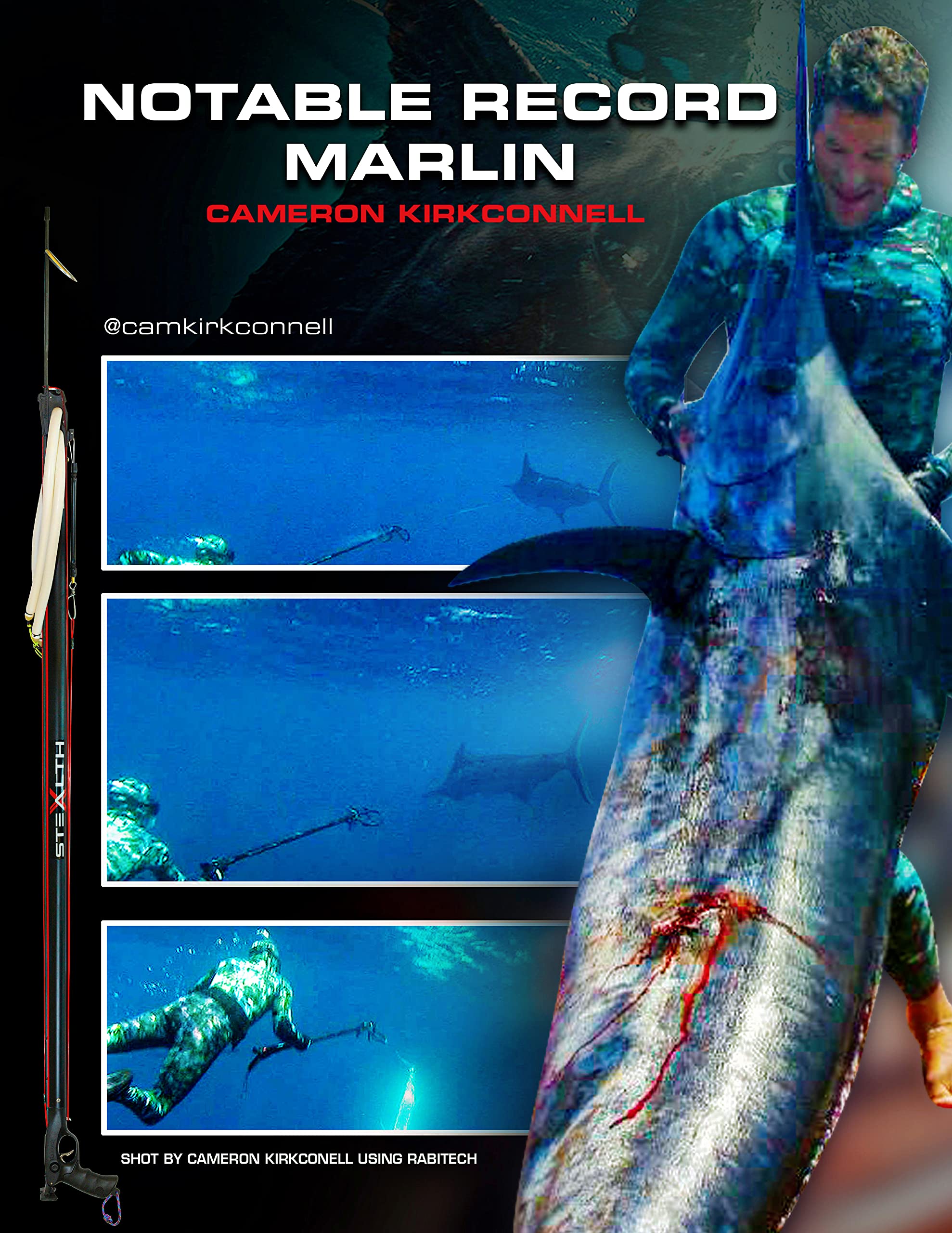 RABITECH SPEARGUNS Stealth-X Aluminum Spearfishing Gun | High-Performance Underwater Hunting Gear | Made in South Africa | Perfect for Reef, Bluewater & Freediving Adventures