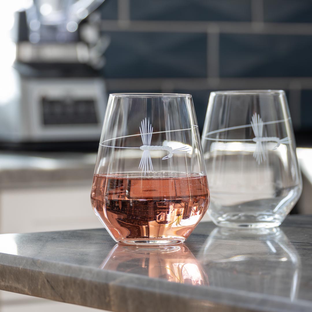 18oz Stemless Wine Tumbler Glass for Fly Fishing - Set of 12 Unbreakable Glasses - Perfect for Outdoor Adventures, Camping Trips & Wine Tasting Parties