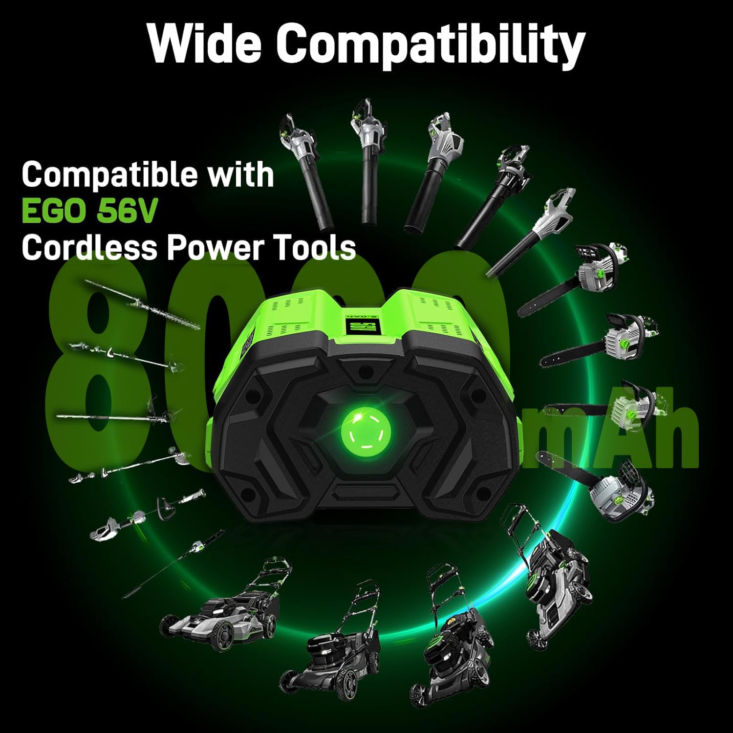8.0Ah 6V Replacement Battery Compatible with EGO Power Tools - Long Lasting Lithium Ion Battery for Lawn Mowers, String Trimmers & Outdoor Power Equipment