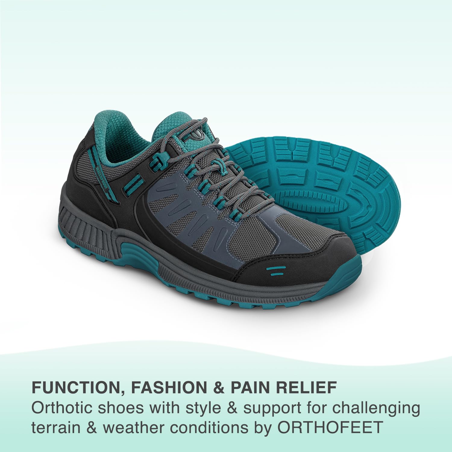 Orthofeet Women's Orthopedic Hiking Shoes - Waterproof, Arch Support & Pain Relief for Plantar Fasciitis - Perfect for Outdoor Adventures, Walking & Travel