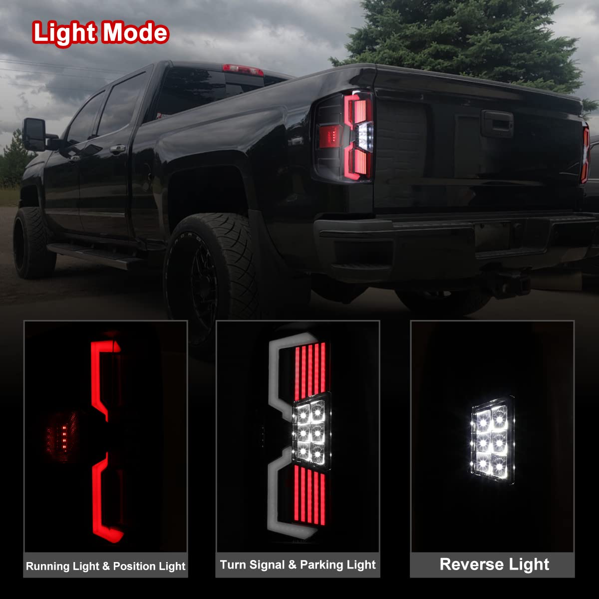 Nixon Offroad Full LED Tail Lights Assembly for 2014-2018 Chevy Silverado 1500 & 2015-2018 Silverado 2500HD/3500HD - Sequential Turn Signals, Clear Lens - Upgrade Your Truck's Style & Safety for Night Driving & Off-Road Adventures