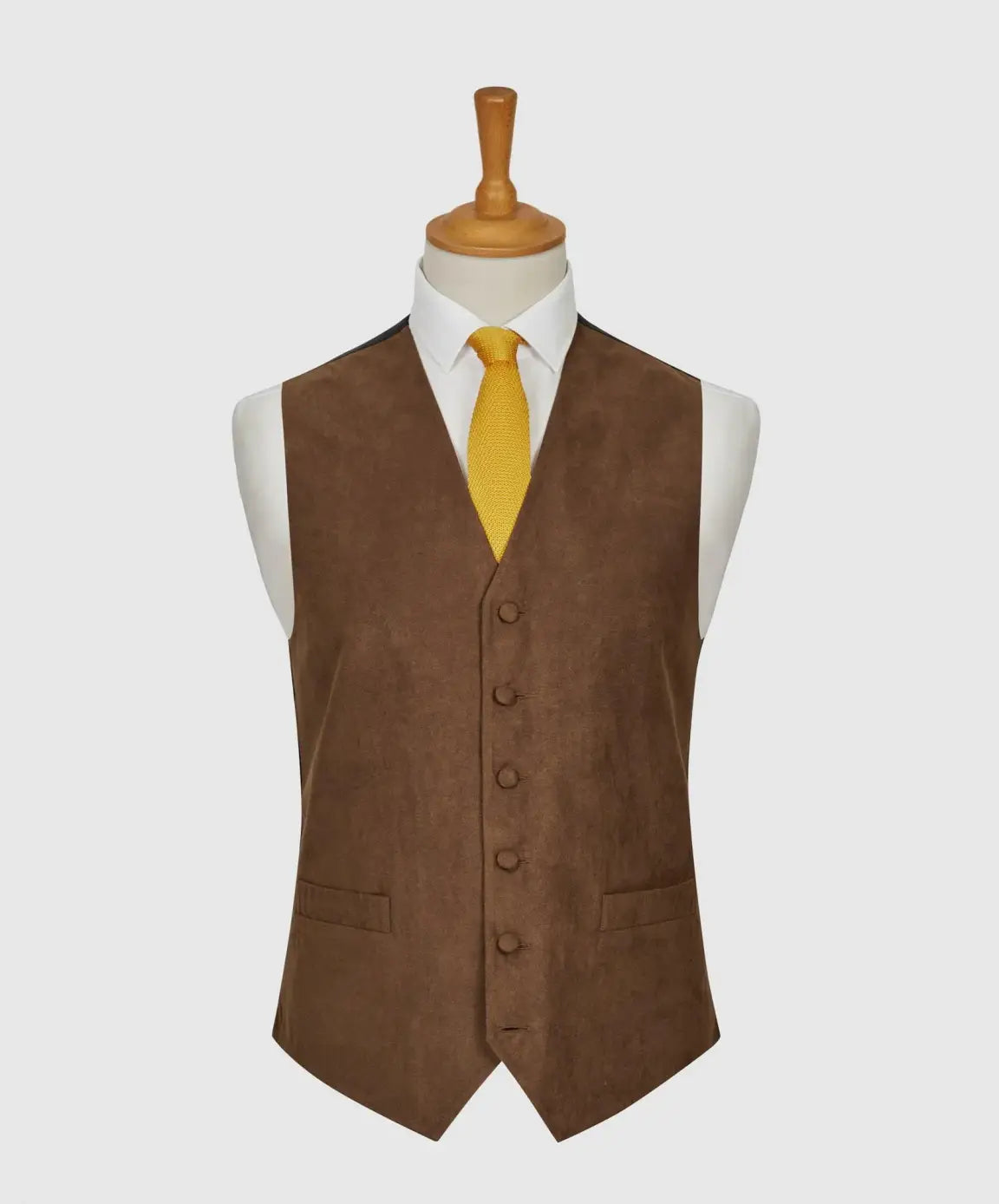 LA Smith 'Suede Look' Waistcoat for Men - Stylish Faux Suede Vest for Casual Wear & Office Outfits