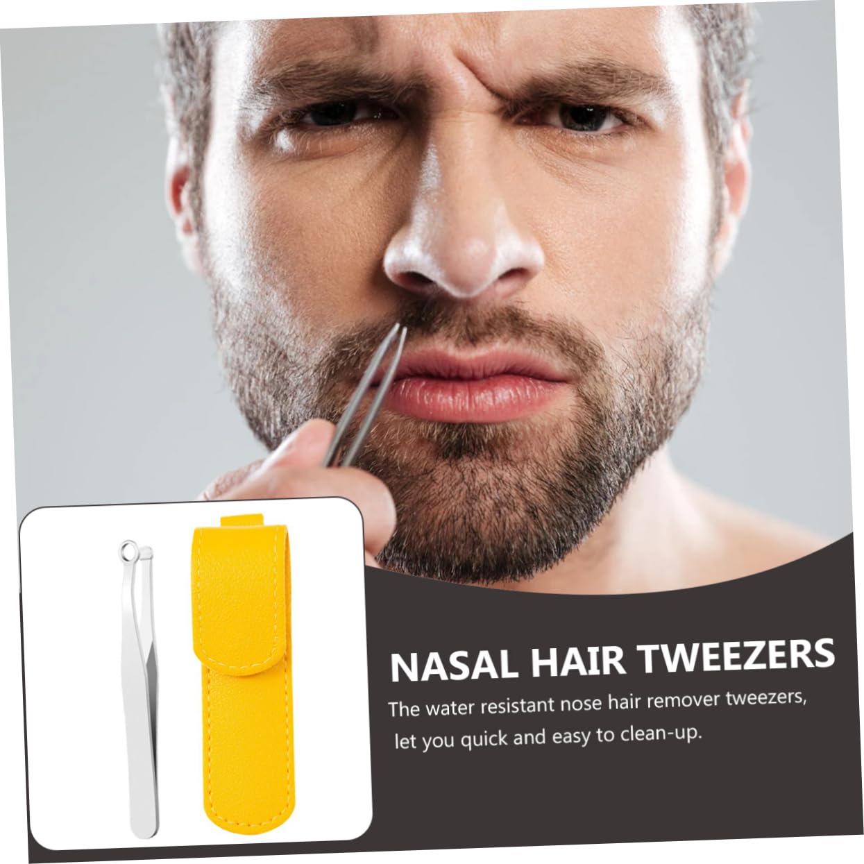 Waterproof Stainless Steel Nose Hair Trimmer - Compact Round Head Design for Easy Grooming, Travel & Makeup Bag Essentials