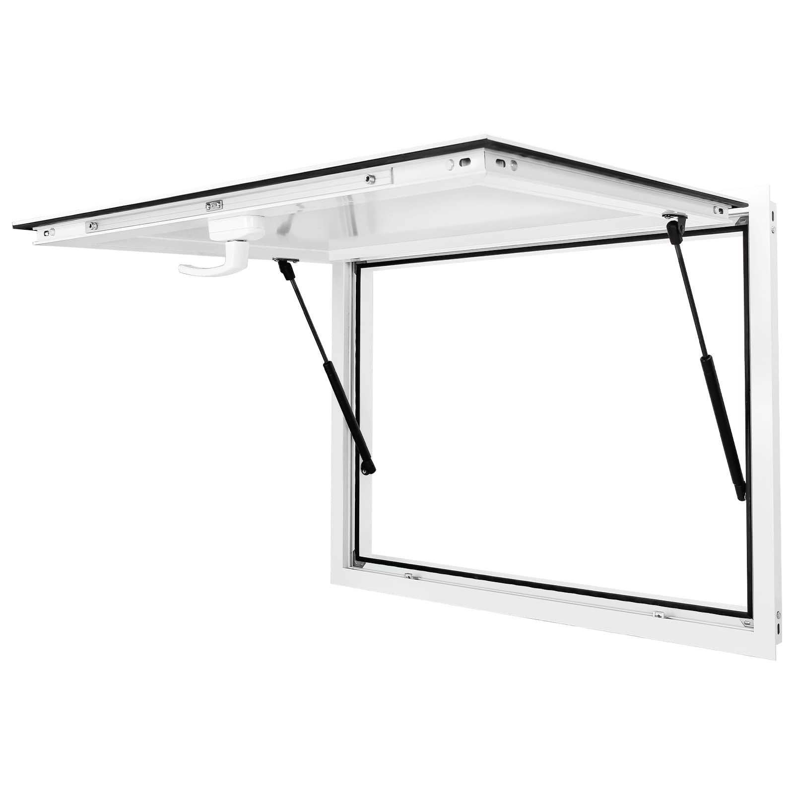 36x24 Inch Food Truck Concession Window - Pass Through Serving Door with Adjustable 85 Degree Awning for Mobile Vendors & Outdoor Stands (Glass Not Included) - Perfect for Food Trucks, Concession Stands & Outdoor Events
