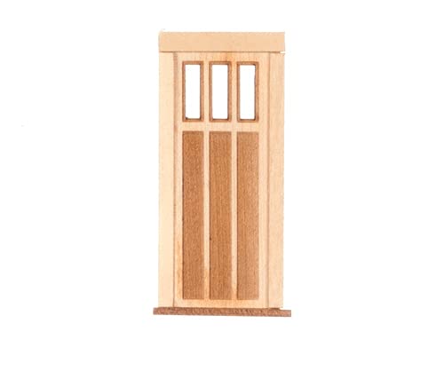 Unfinished Wood Prairie Door for Dollhouse Miniatures - DIY Miniature House Craft Project - Perfect for Dollhouse Decor, DIY Miniature Scenes & Crafting Projects