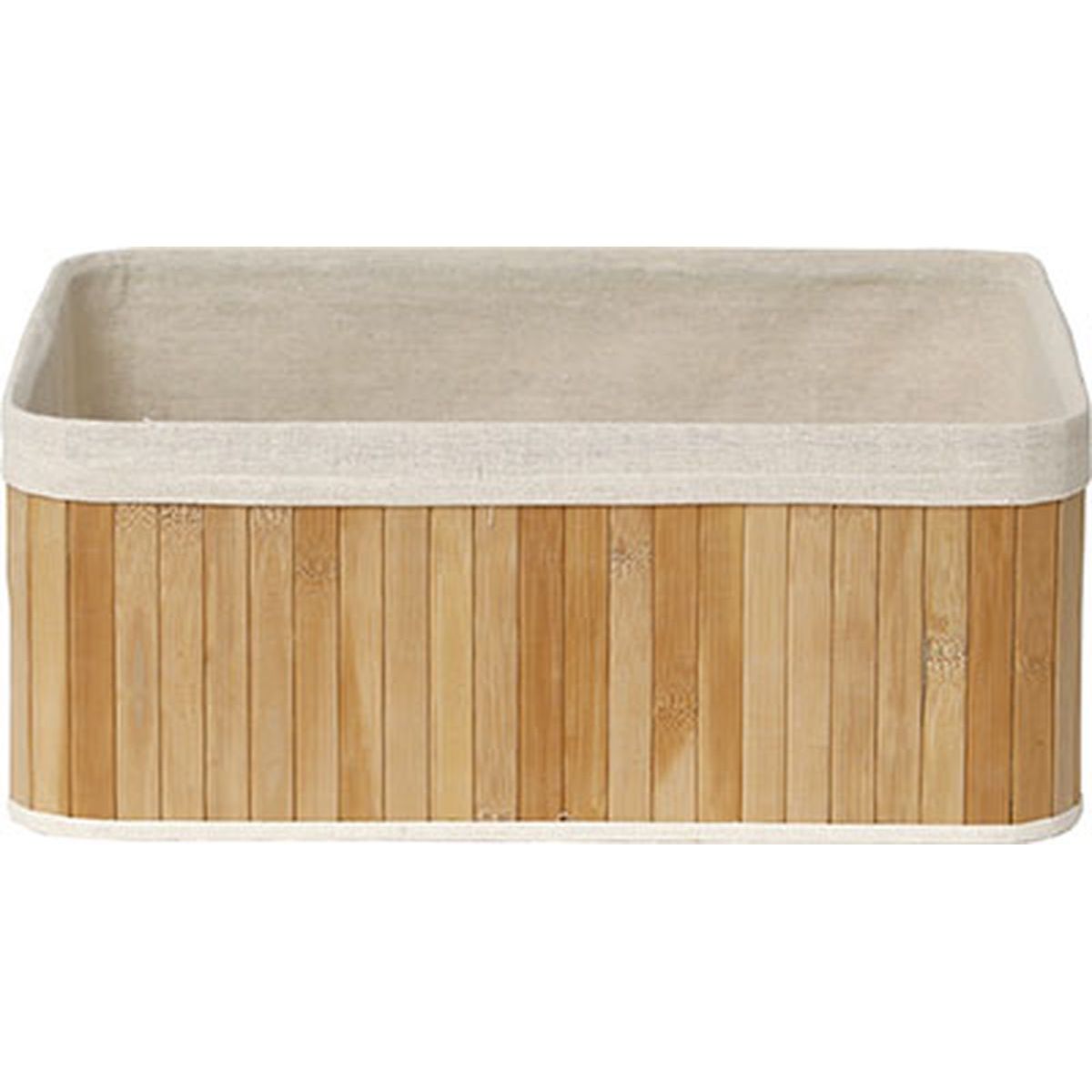 Natural Bamboo Basket with Linen Fabric - Eco-Friendly Storage Organizer for Home, Kitchen, Bathroom - Multiple Sizes Available (Small, Medium, Large) - Perfect for Fruits, Vegetables, Toys & Laundry Organization