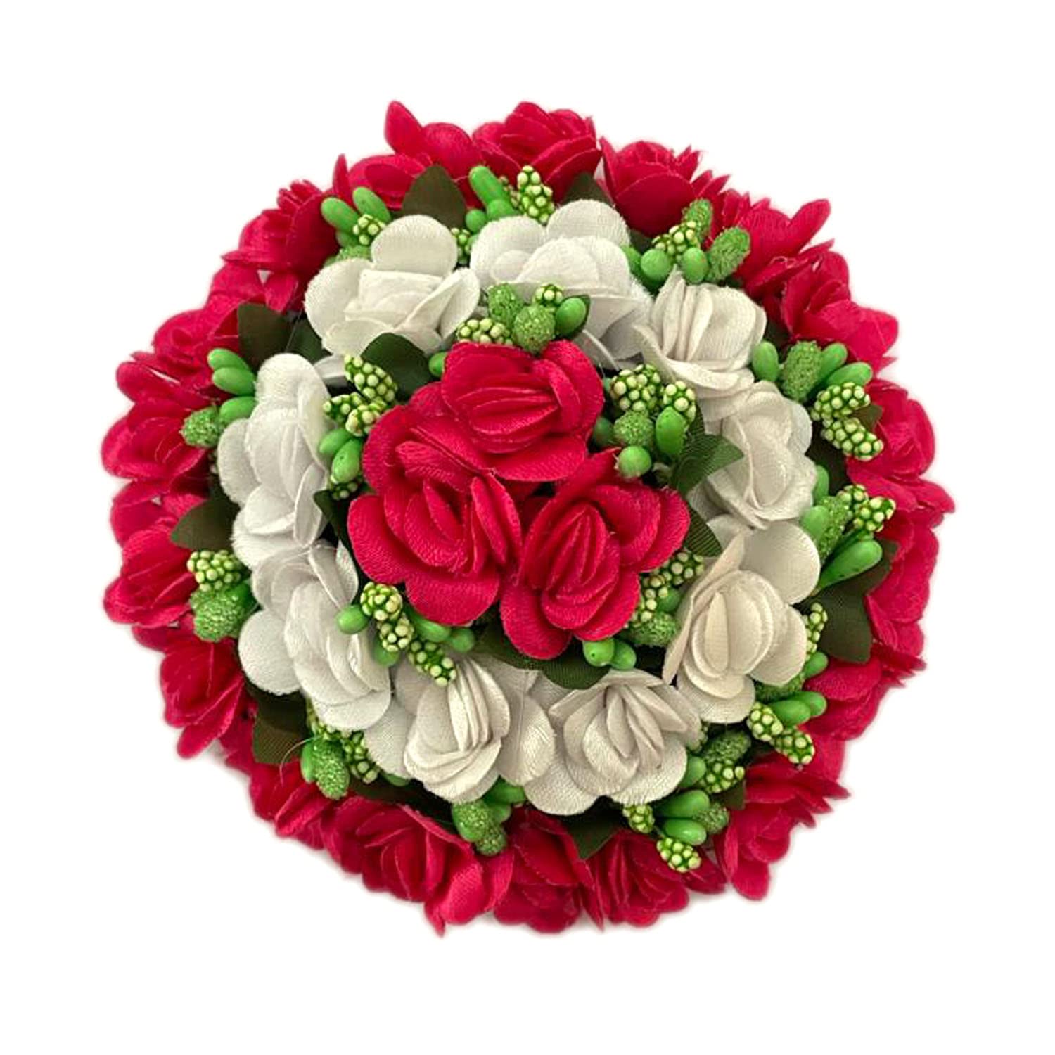 Maahal Artificial Flower Hair Bun Gajra - Bridal Hair Styling Accessories for Women & Girls (Multi-Color) - Perfect for Weddings, Parties & Special Occasions