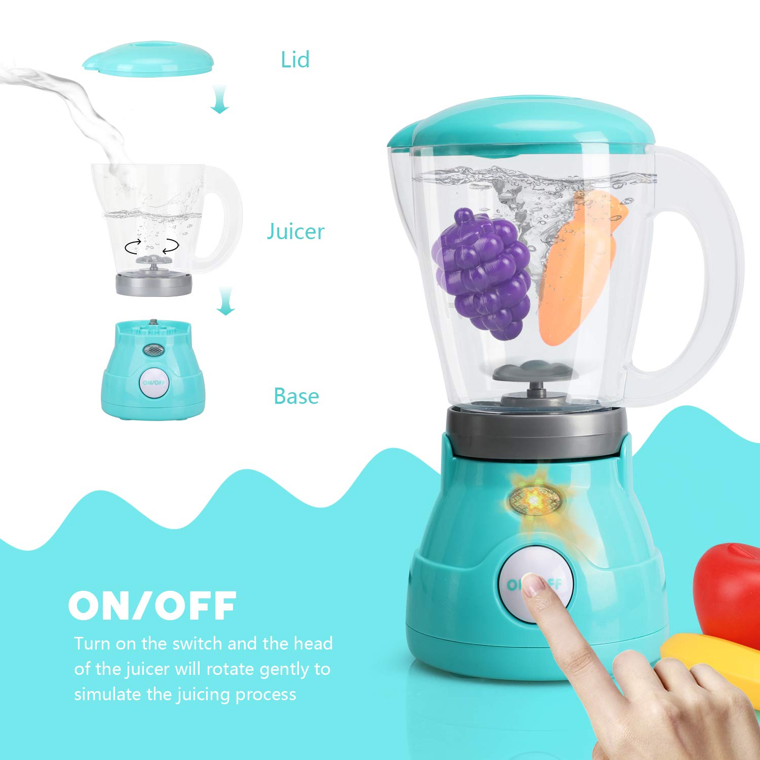 Toy Life Play Kitchen Accessories Set - 25-Piece Kids Cooking Toys with Blender & Toaster | Pretend Play for Toddlers & Preschoolers | Perfect for Birthday Gifts & Role-Playing Fun