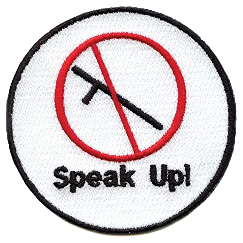 Speak Up Against Violent Brutality Embroidered Iron On Patch - Sew On Badge for Jackets, Bags & DIY Crafts - Protest & Awareness Accessory