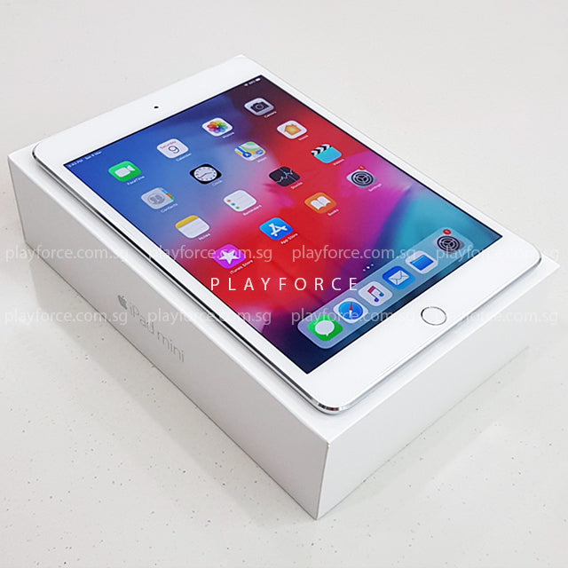 Apple iPad Mini 4 (128GB, Wi-Fi + Cellular, Silver) - Compact Tablet for Work, Travel & Entertainment | Fast Performance & Retina Display