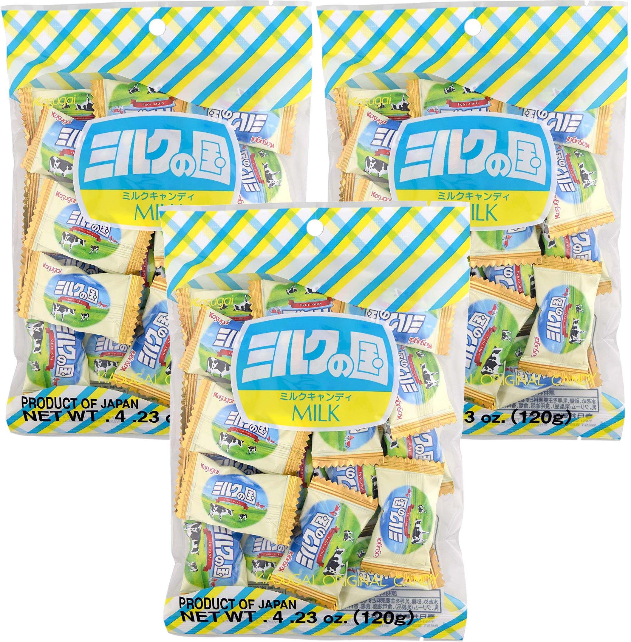 Kasugai Milk no Kuni Candy 4.23oz (3 Pack) - Delicious Japanese Milk Candy - Perfect for Snacking, Gifts & Asian Treat Lovers