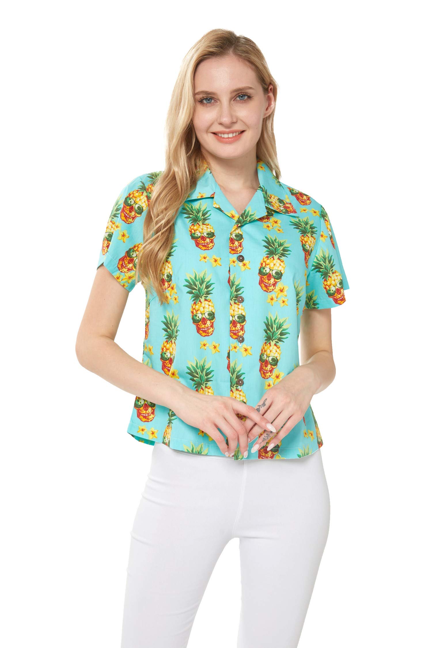 Hawaiian Luau Matching Mother Daughter Aloha Shirt & Dress Set - Classic Hibiscus Blue Floral Print for Family Beach Vacation, Summer Party, and Tropical Theme Events