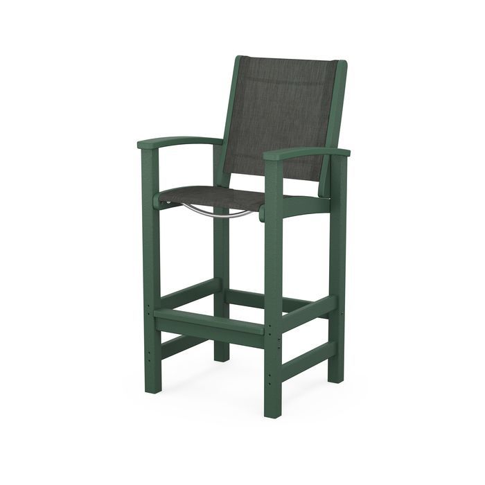 POLYWOOD Coastal Bar Chair - Outdoor & Indoor Bar Stool, Weather-Resistant, Durable, Comfortable - Perfect for Patio, Deck, Kitchen, and Poolside Use