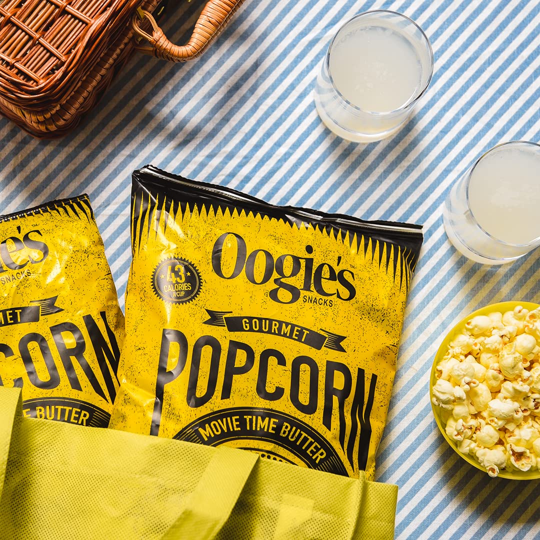 Oogie's Gourmet Popcorn - 4 Pack Movie Theater Style Butter Flavor | Gluten Free, Non-GMO Snack | 4.25oz Big Bags | Perfect for Family Movie Nights, Office Snacks & Party Treats