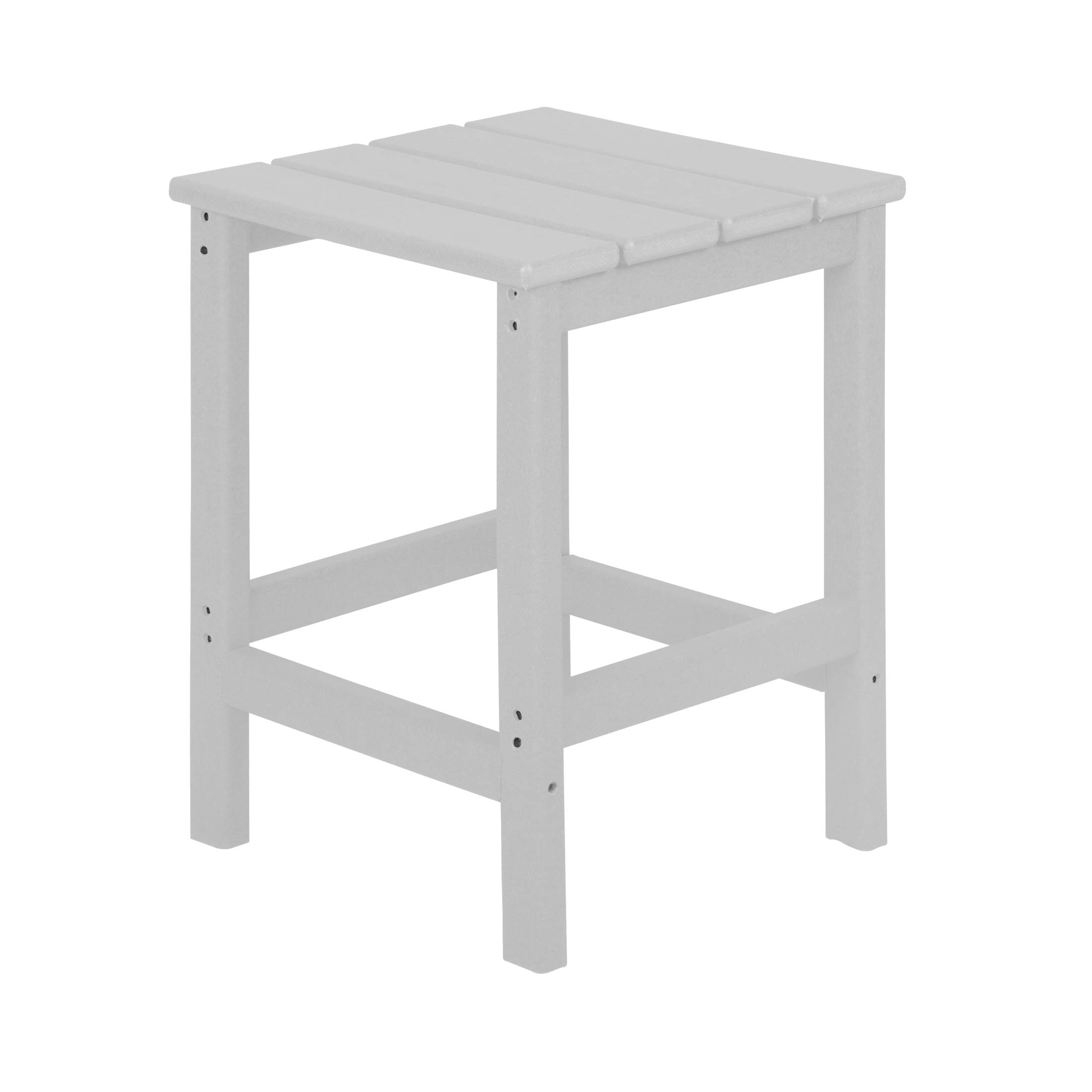 White HDPE Adirondack Chair Set with Ottoman & Table - Outdoor Patio, Garden Furniture