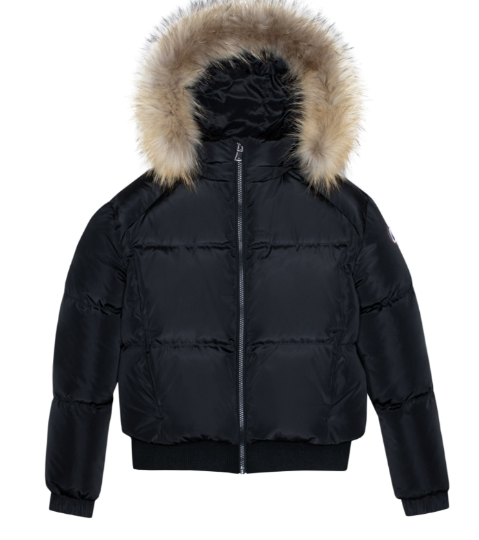 ELLABEE Girls' Shearling Collar Bomber Jacket with Faux Fur Trim - Warm Winter Coat for Teens (Ages 2-16 Years) - Perfect for School, Outdoor Activities & Cold Weather Fashion