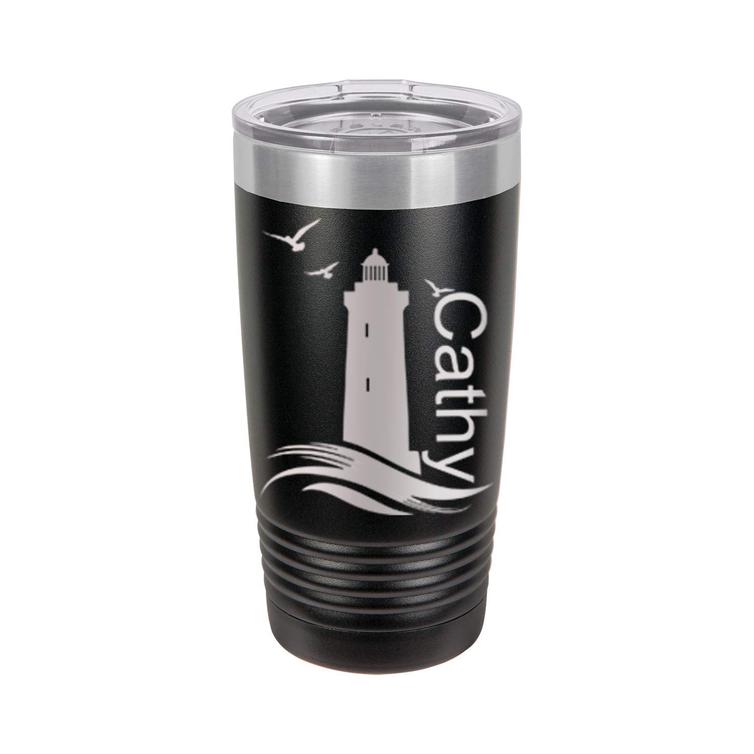 Personalized Engraved 20 oz Stainless Steel Tumbler with Lid - Custom Name Insulated Travel Mug for Coffee, Tea & Cold Drinks - Perfect for Office, Gym, Camping & Outdoor Activities