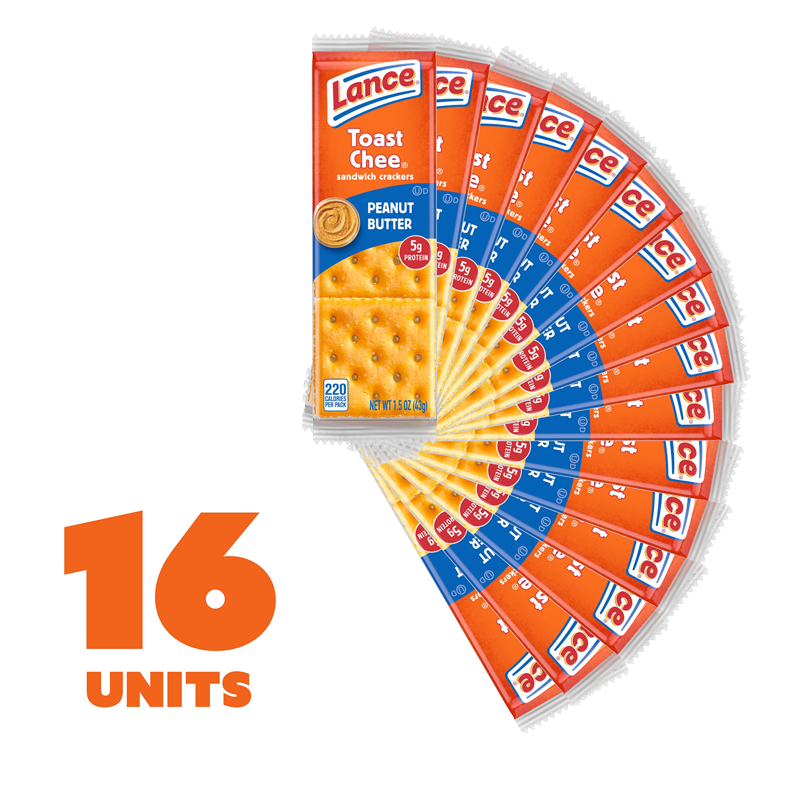 Lance Sandwich Crackers Variety Pack - 40 Count (1.41 oz Each) | 4-Pack | Peanut Butter & Cheese Flavors | Perfect for School Lunches, Office Snacks & Road Trips