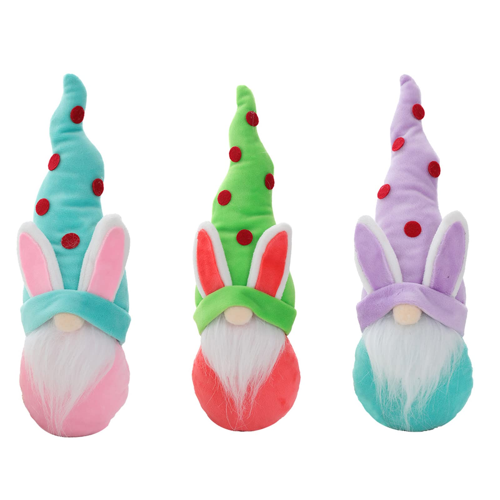 NIUXICH 3-Piece Easter Bunny Gnomes Decor Set - Nordic Swedish Nisse Scandinavian Tomte Tray Figurines - Spring Holiday Home Decor for Easter, Table Centerpiece, and Seasonal Display