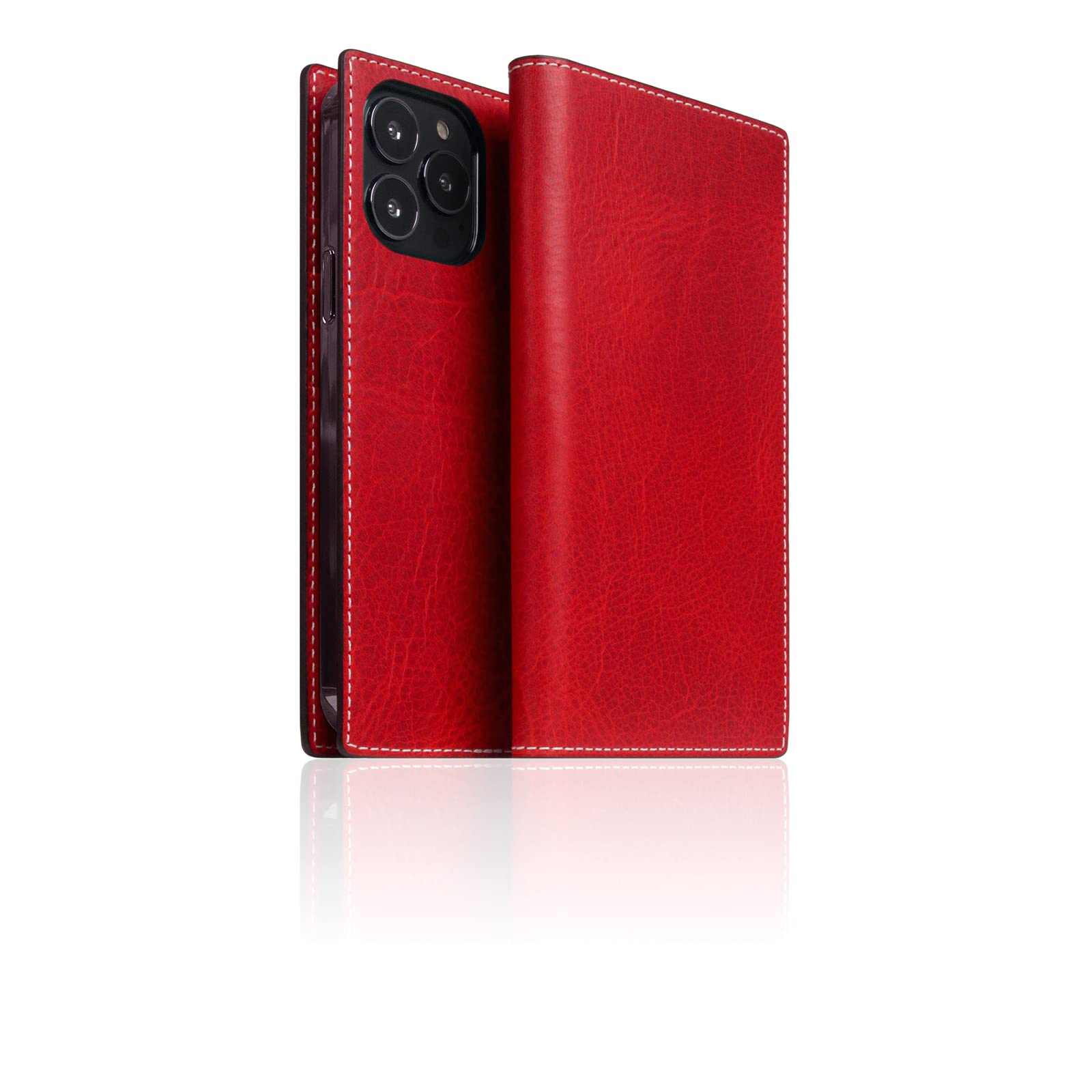 Premium Italian Wax Leather Wallet Case for iPhone 13 Pro Max | SLG D7 Flip Cover with Card Slots | Handmade Diary-Style Design | Gift Box Included (Red) - Perfect for Business Professionals & Everyday Use