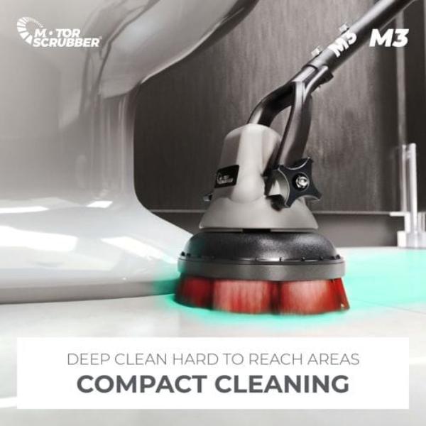 M3 MotorScrubber Cordless Powerful Lightweight Floor Scrubber - Heavy Duty Cleaning for Hardwood, Tile & Vinyl Floors - Perfect for Home, Office & Commercial Use