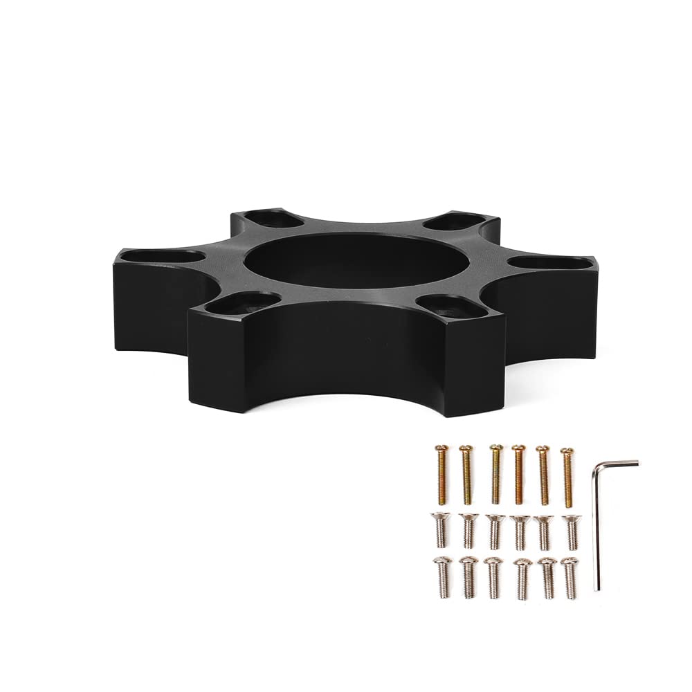 RASTP 70mm Aluminum Steering Wheel Adapter Plate - Compatible with Thrustmaster T300RS & 13-14 Inch Wheels (Black) | Perfect for Racing Simulator Setups & DIY Steering Wheel Upgrades