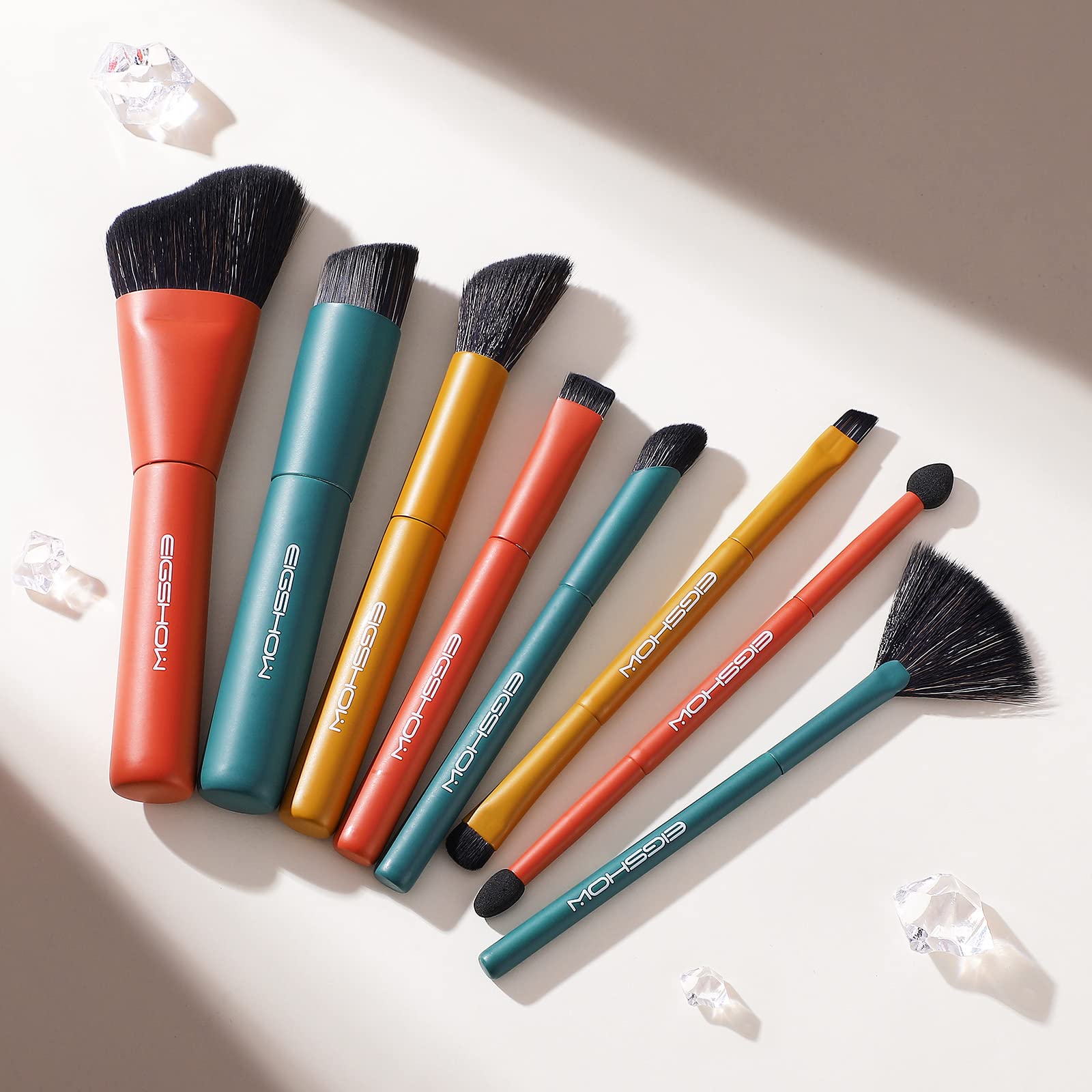 EIGSHOW 8pcs Professional Makeup Brush Set with Case - Perfect for Christmas Gifts & Daily Makeup