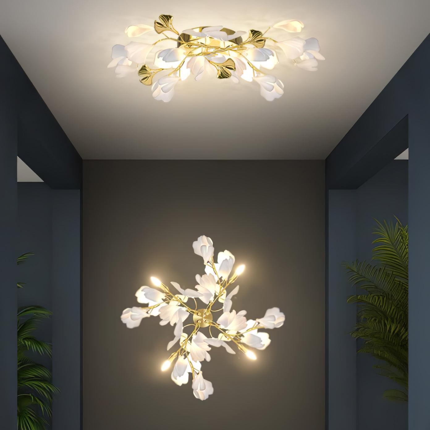 Gingko Flowers Plug-in Wall Lamp - Decorative Night Light for Bedroom, Nursery, Living Room & Hallway