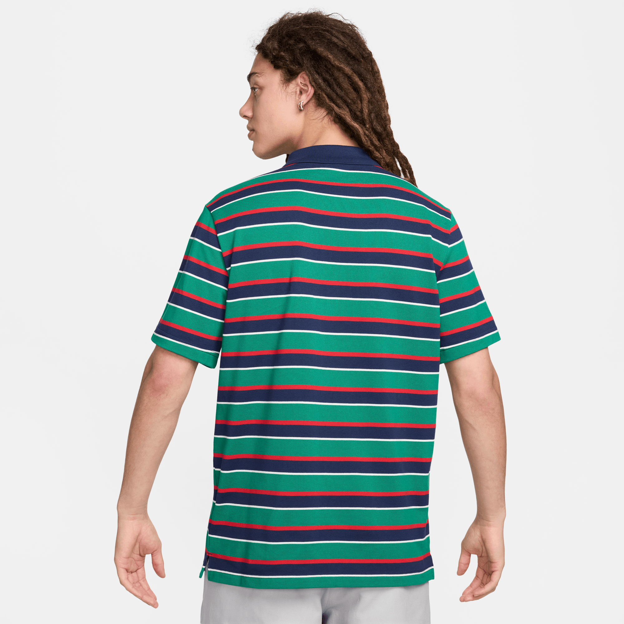Men's Striped Polo Shirt - Green, Navy & Red Color Options | Casual Golf & Business Casual Wear