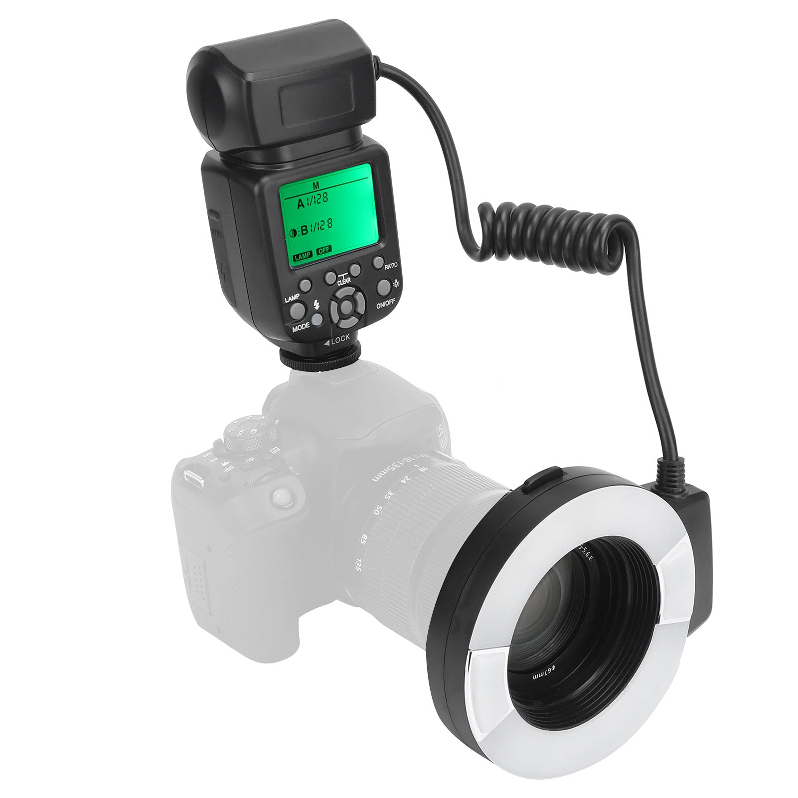TTL Macro Ring Flash with Adapter for Nikon D7000 D5200 D5000 D3200 D3100 D90 D300S D600 - Perfect for Close-up Photography, Jewelry & Product Shooting