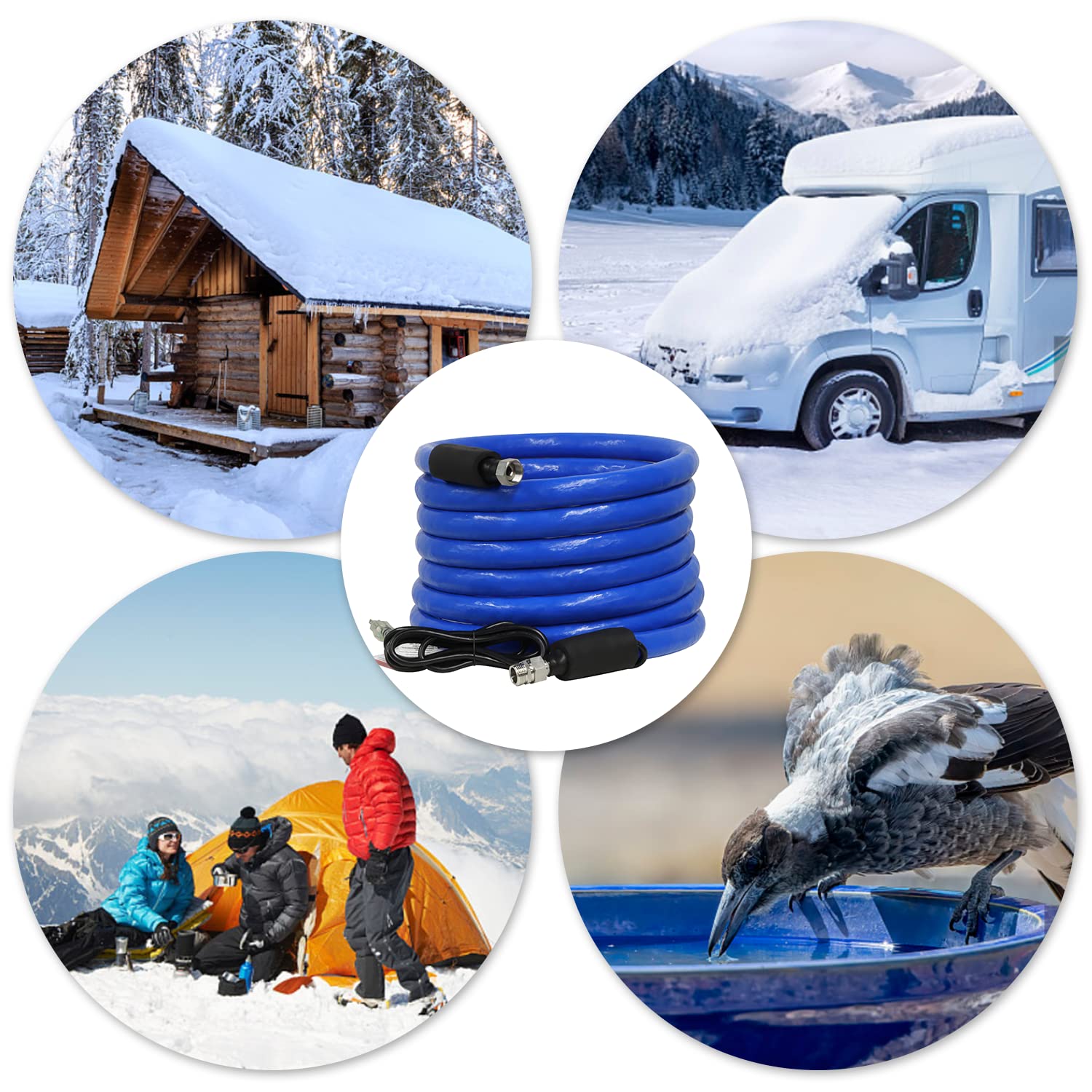 HEATIT 25ft Self-Regulating Heated RV Water Hose -45°F Freeze Protection | 5/8'' Lead-Free Garden Hose for RV, Camper, Truck & Car | Perfect for Winter Camping & Outdoor Water Supply