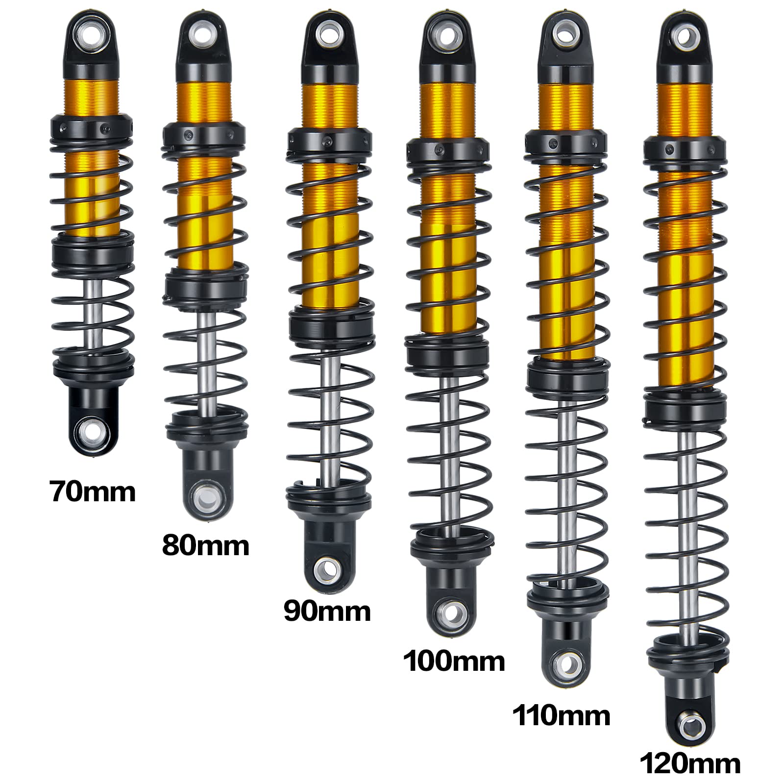 4PCS Adjustable Aluminum Alloy RC Shock Absorbers for 1/10 Scale Crawler Cars - Compatible with Axial SCX10, 90046, D90, TRX4 & Wraith (80mm) - Perfect for Off-Road Racing & Rock Crawling Adventures