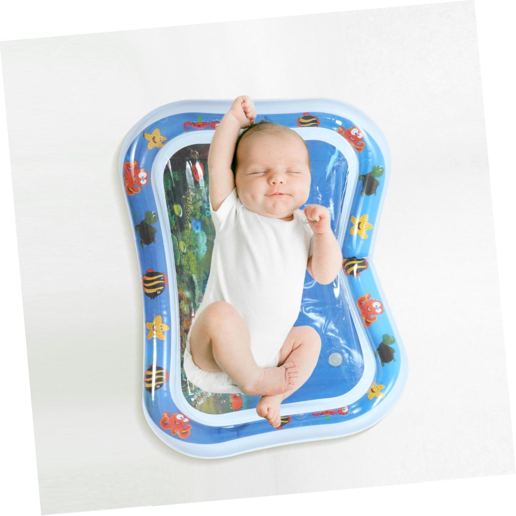 HEMOTON Blue PVC Water Cushion Mat for Babies & Newborns - Safe, Durable, and Fun Sensory Play for Tummy Time, Pool, and Outdoor Activities