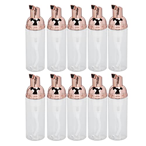 10Pcs 50ml Transparent PET Foam Pump Bottles - Durable Large Mouth Foam Dispenser for Shampoo, Body Wash & Lash Cleanser | Travel-Friendly Empty Containers for Toiletries & Cosmetics | Perfect for Home, Salon & Travel Use