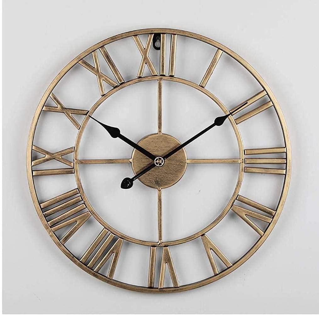 Weatherproof Outdoor Wall Clock - Retro Iron Roman Numeral Garden Clock with Precise Timing - Perfect for Patio, Backyard, Porch & Garden Decor