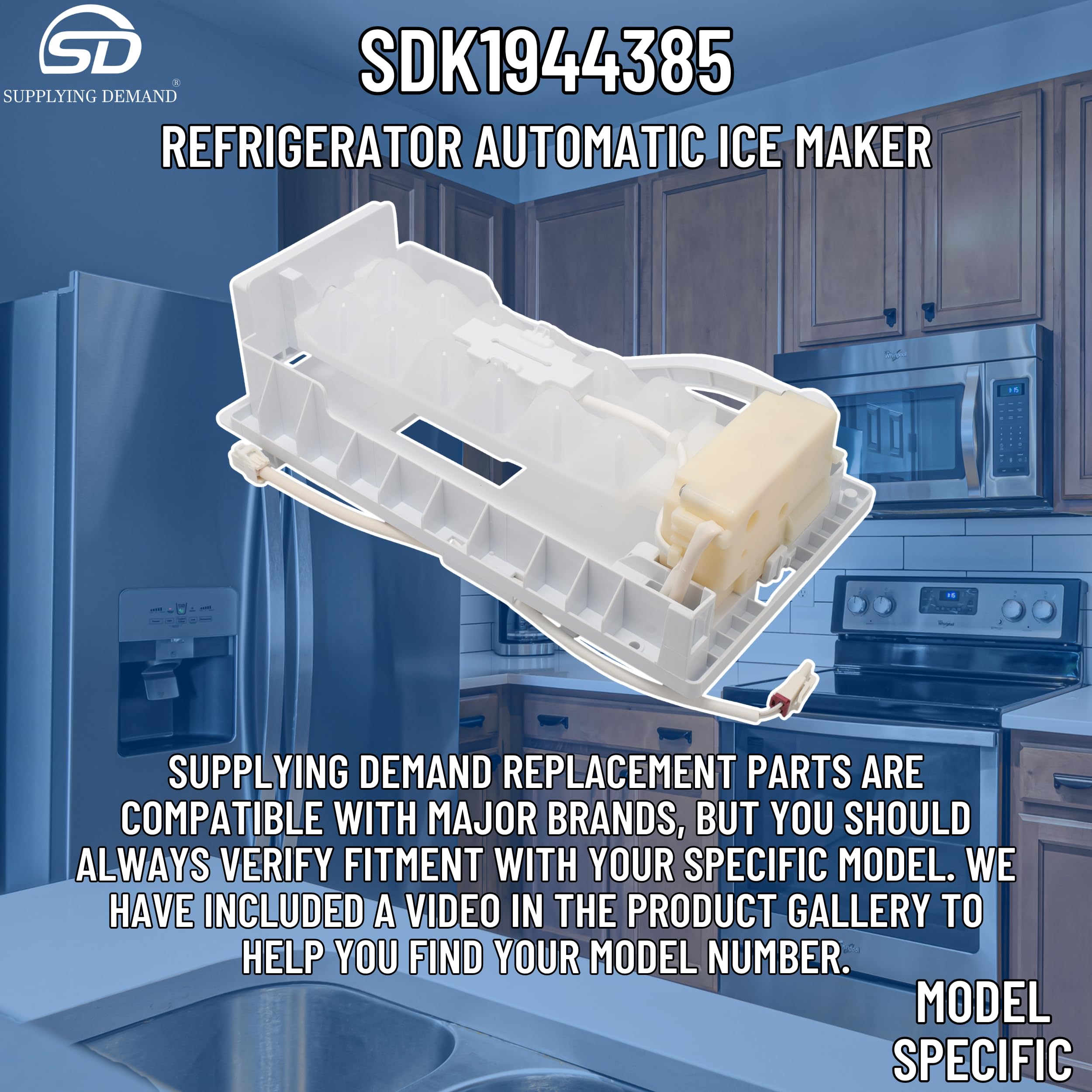 Original Refrigerator Automatic Ice Maker Replacement - Compatible with K1944385 & B01521291 Models - Perfect for Home Kitchen, Office, and Commercial Use