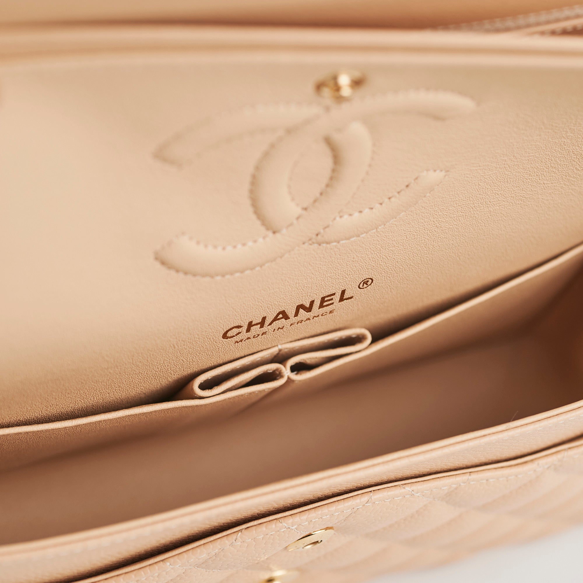 Chanel Medium/Large Double Classic Flap Bag in Beige - Timeless Luxury Handbag for Women | Perfect for Work, Evening Events & Special Occasions