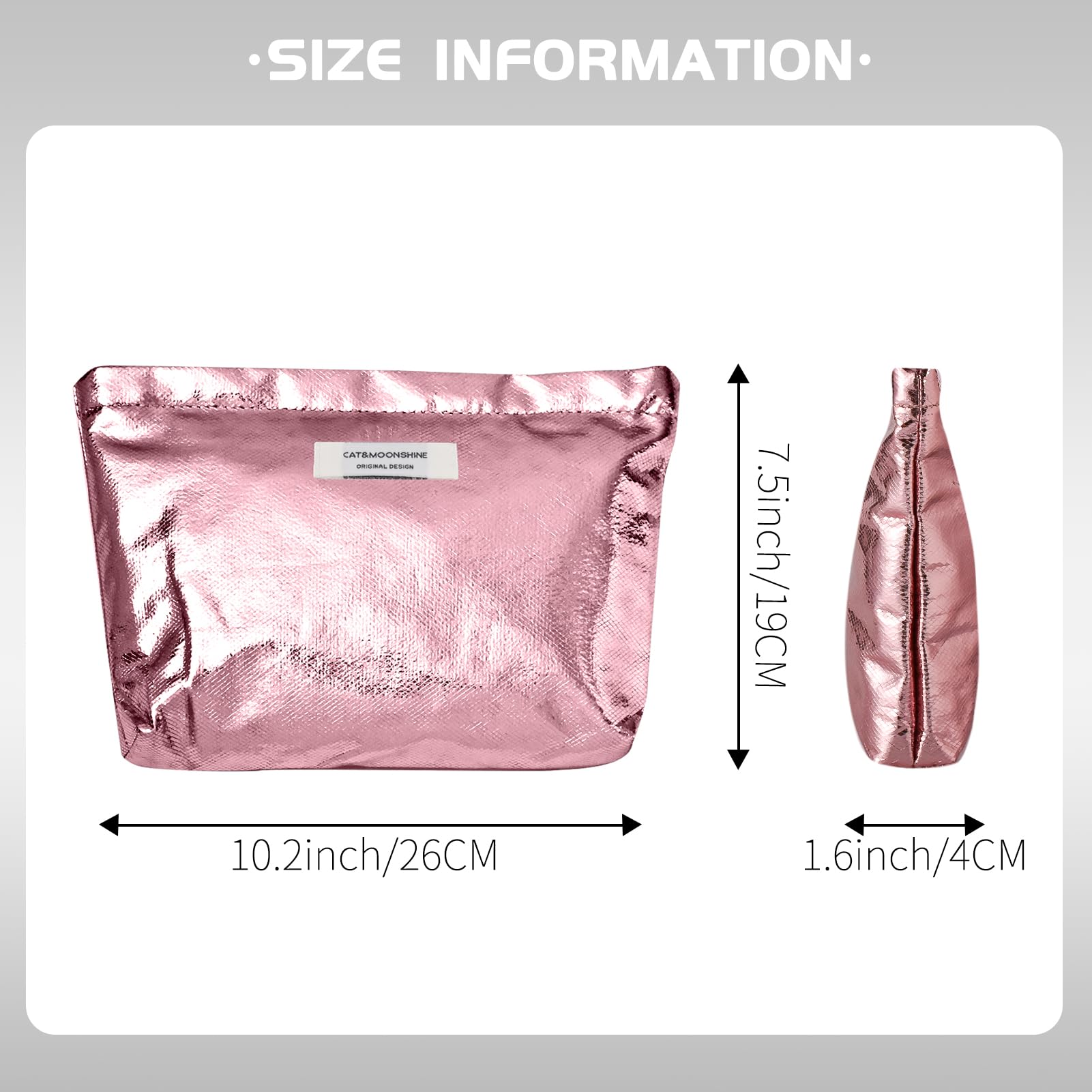 Luxury Glitter Makeup Bag for Women - Cute Shiny Cosmetic Organizer, Travel Toiletry Pouch, Canvas Makeup Case (Pink) - Perfect for Travel, Gym & Daily Beauty Essentials Storage