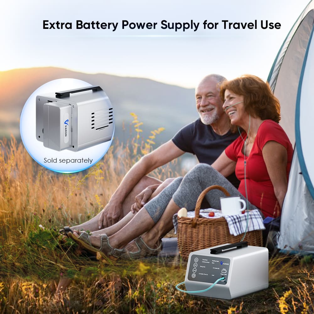 Portable Oxygen Concentrator VT 1 - Lightweight & Quiet Oxygen Machine for High Altitude, Travel & Home Use - Ideal for COPD Patients & Outdoor Activities