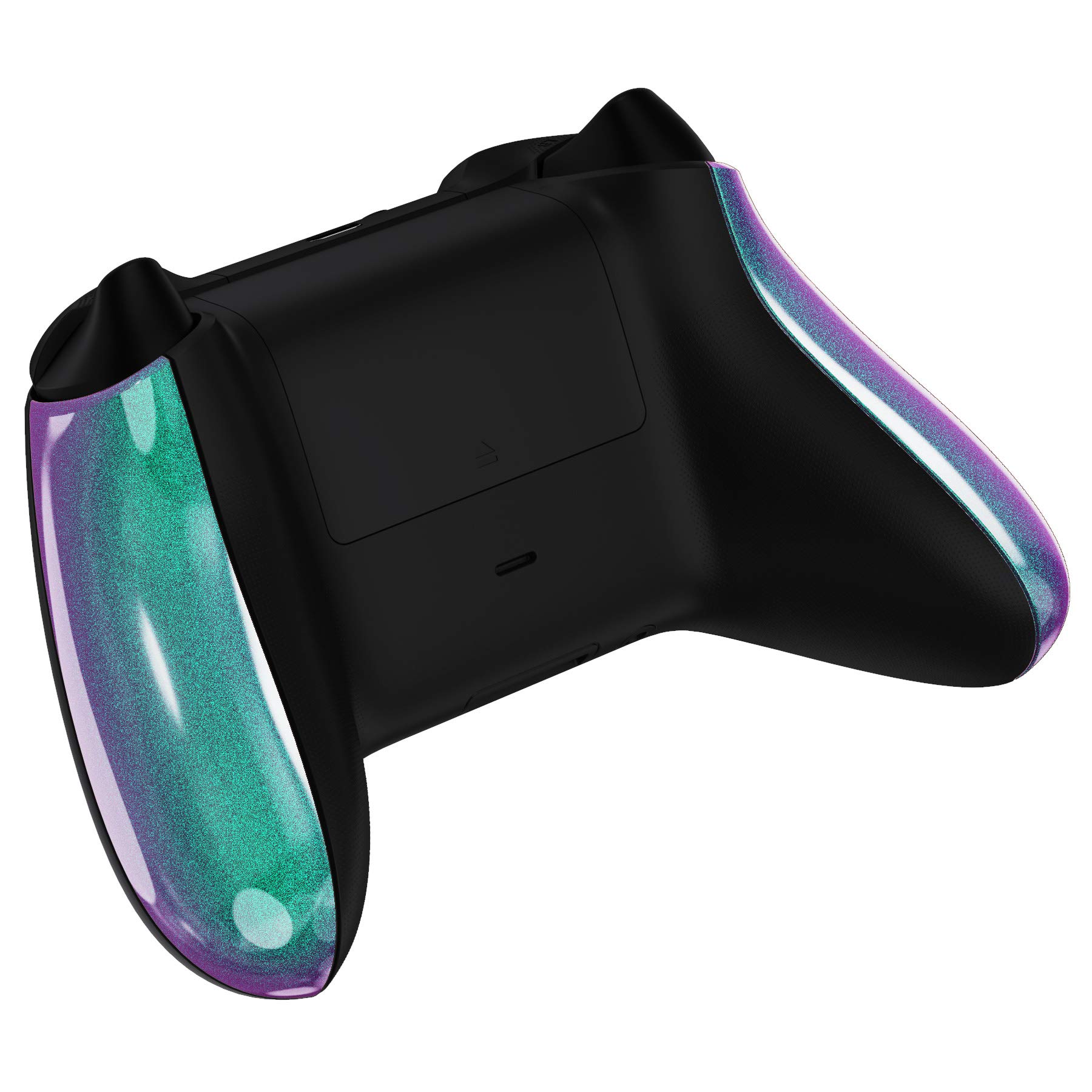 eXtremeRate Replacement Side Rails Grip for Xbox Core Wireless Controller - Chameleon Green Purple Accessories, Back Panels Handles Cover Shell Compatible with Xbox Series X & S Controller (Controller Not Included) - Perfect for Gaming, Streaming & Esports