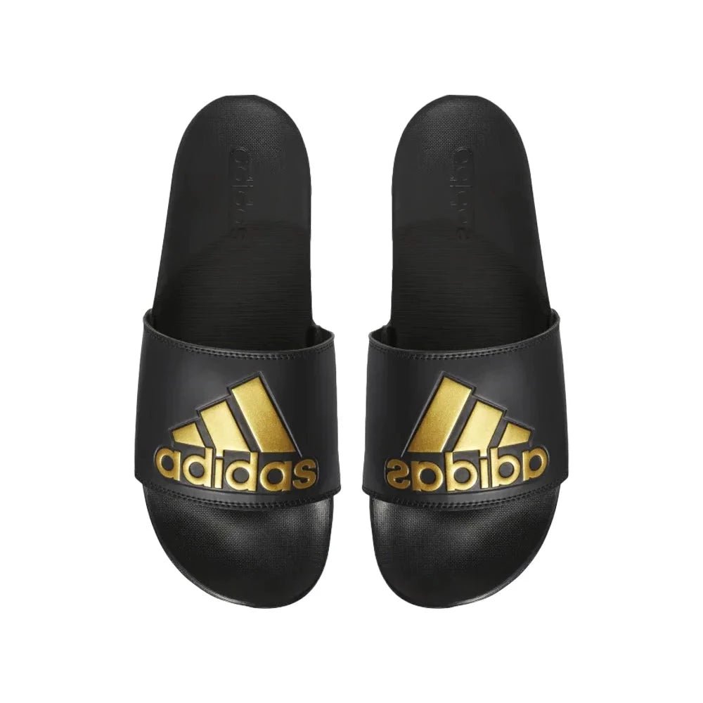 Adidas Men's Adilette Comfort Slides - Black/Gold - Lightweight & Cushioned Sandals for Pool, Beach & Casual Wear