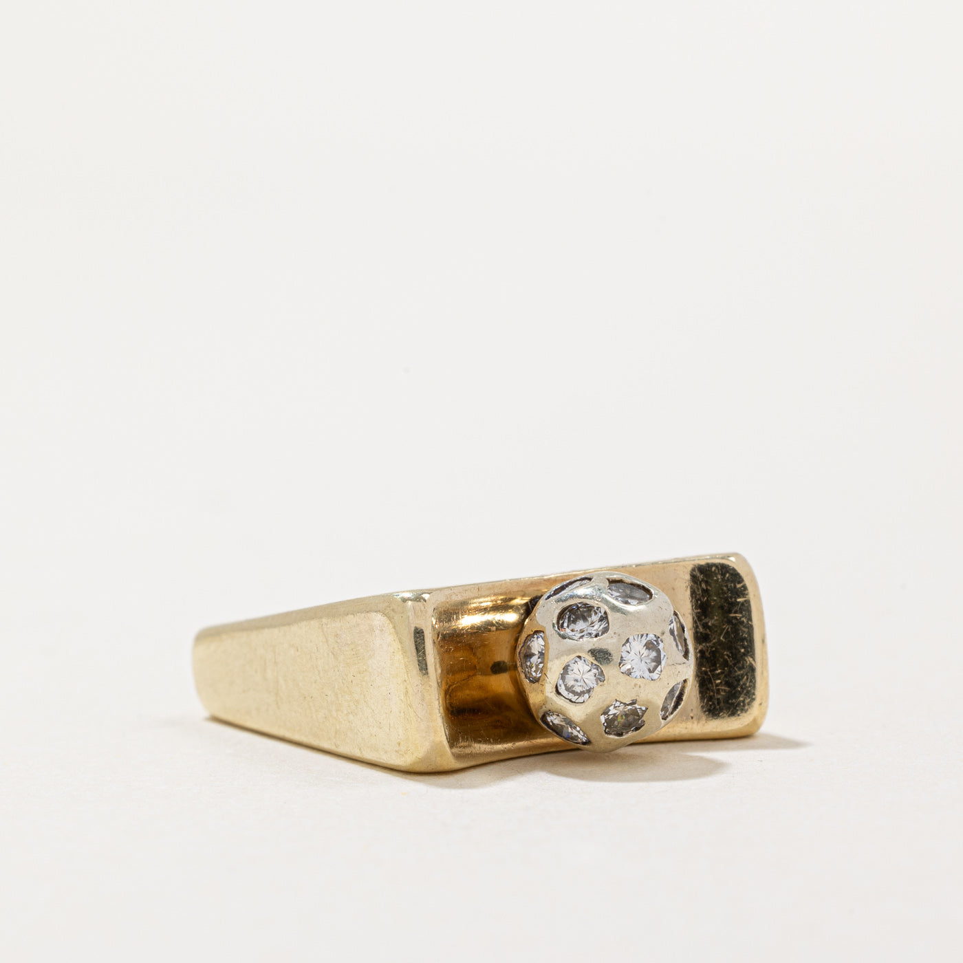 Pave Set Diamond Sphere Ring - 0.40ctw Round Cut Diamond Ring in Size 4.5 - Elegant Wedding Band, Anniversary Gift for Her, Perfect for Engagement, Proposal & Special Occasions
